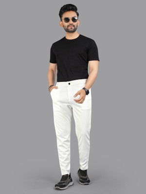 Style Grove Slim Fit Men White Trousers