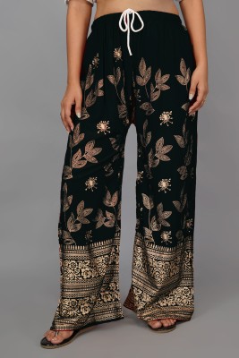 farukhi creation Regular Fit Women Black Trousers