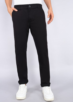 WROGN Slim Fit Men Black Trousers