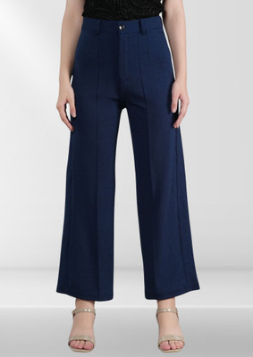 BELSHY Regular Fit Women Blue Trousers