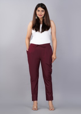 Jaipur Threads Regular Fit Women Maroon Trousers