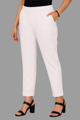 Kavachi Fusion Regular Fit Women White Trousers