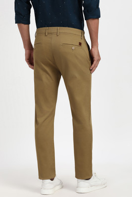 PETER ENGLAND Regular Fit Men Khaki Trousers
