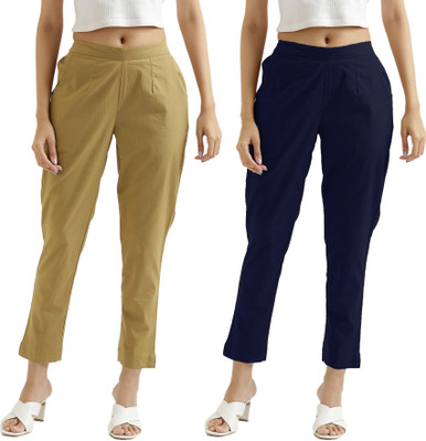 Mast Kalandar Regular Fit Women Beige, Dark Blue Trousers