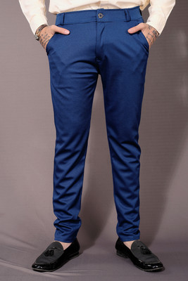 GAUMUKHI Creation Regular Fit Men Blue Trousers