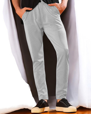 INDICLUB Regular Fit Men Silver Trousers
