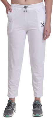 GAA Solid Women White Track Pants
