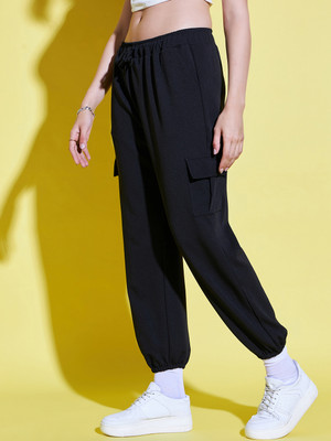 BuyNewTrend Relaxed Women Black Trousers