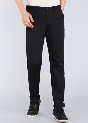 PETER ENGLAND Regular Fit Men Black Trousers