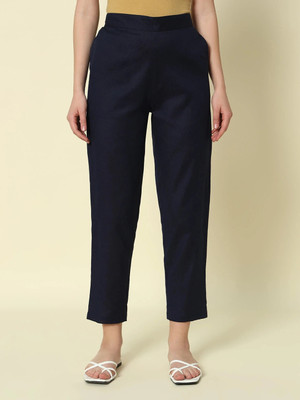FIORRA Regular Fit Women Dark Blue Trousers