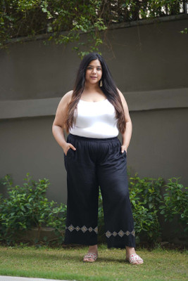 LetsDressUp Regular Fit Women Black Trousers