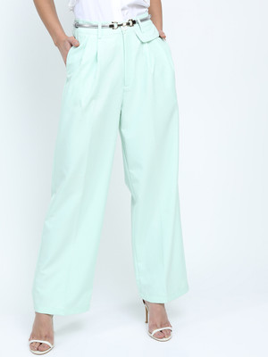 Tokyo Talkies Regular Fit Women Green Trousers