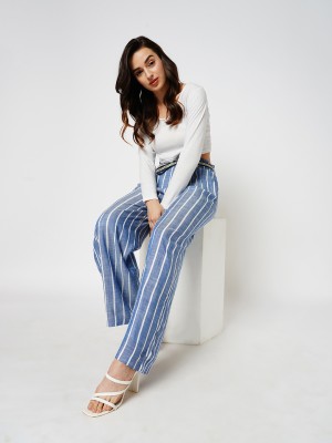 ONLY Regular Fit Women Blue Trousers