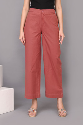 IQRAAR Regular Fit Women Brown Trousers