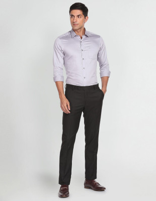 Trenz Fashion Regular Fit Men Black Trousers