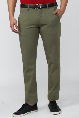 VAN HEUSEN Slim Fit Men Green Trousers