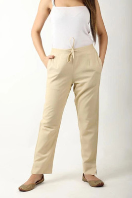 Oxinexx Regular Fit Women Beige Trousers