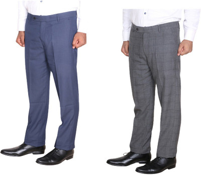 KAVYA Regular Fit Men Multicolor, Dark Blue Trousers