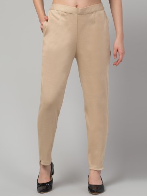 Style Access Regular Fit Women Beige Trousers