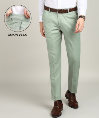 PROVOGUE Slim Fit Men Light Green Trousers