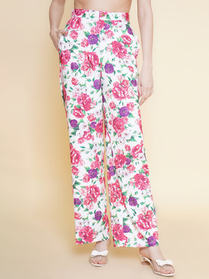 KATLINE Relaxed Women White Trousers