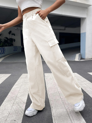 Leriya Fashion Regular Fit Women White Trousers