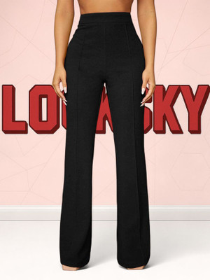 Anitafashion Loose Fit Women Black Trousers
