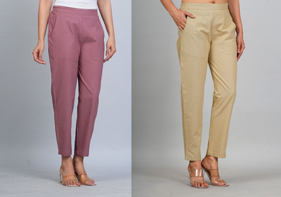 VENITYWAVE Regular Fit Women White, Black Trousers