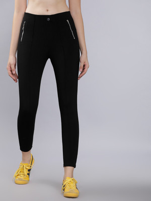 Tokyo Talkies Slim Fit Women Black Trousers