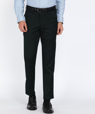 PETER ENGLAND Slim Fit Men Green Trousers