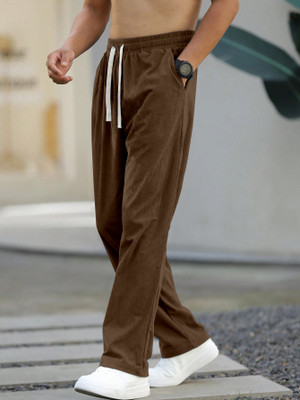 Rajovati Loose Fit Men Brown Trousers