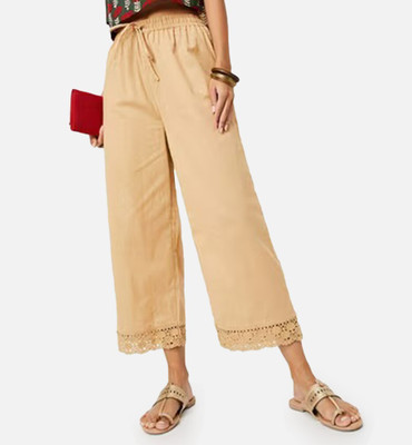 Moda Rapido Flared Women Beige Trousers