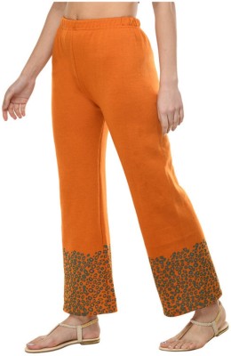 IndiWeaves Flared Women Orange Trousers