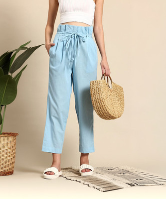Mast & Harbour Regular Fit Women Blue Trousers