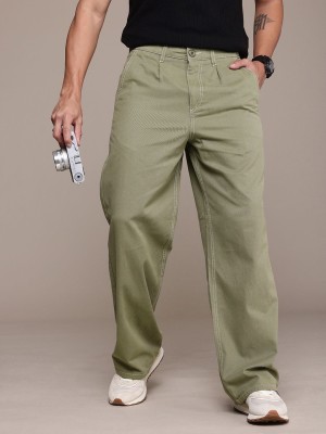 Roadster Loose Fit Men Green Trousers