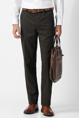 VAN HEUSEN Slim Fit Men Brown Trousers