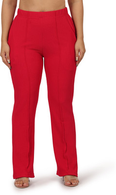 HouseOfCommon Regular Fit Women Red Trousers