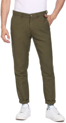 U.S. POLO ASSN. Regular Fit Men Green Trousers