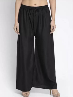HouseOfCommon Flared Women Black Trousers