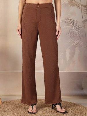 AAYU Relaxed Women Brown Trousers