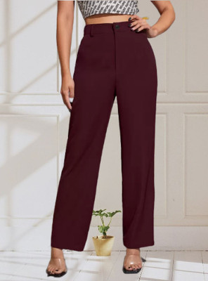 MISS BALIKA Regular Fit Women Maroon Trousers