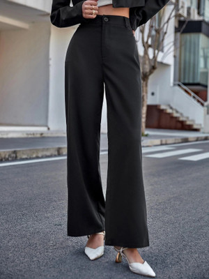 Broadstar Relaxed Women Black Trousers