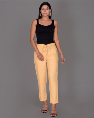 GsGOLD Slim Fit Women Beige Trousers