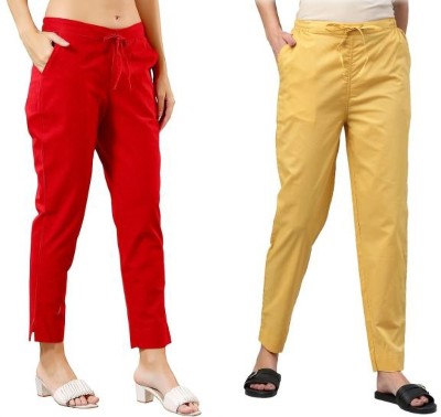 Hendygraph Regular Fit Women Red, Cream Trousers