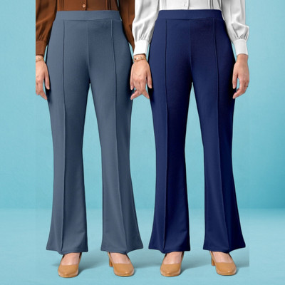 Anitafashion Loose Fit Women Grey, Dark Blue Trousers