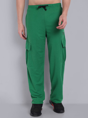Go Devil Printed Men Green Track Pants