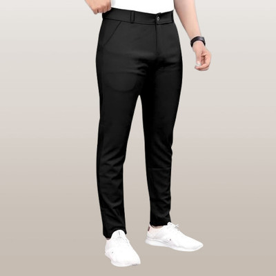 Vilantra Collection Slim Fit Men Black Trousers