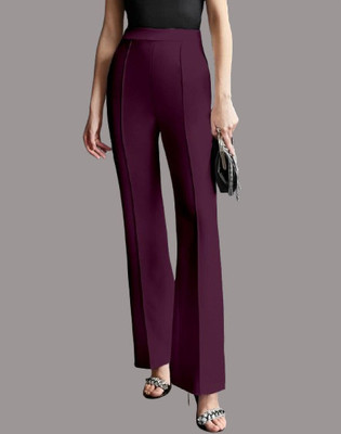 HouseOfCommon Regular Fit Women Purple Trousers