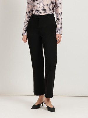 Fable Street Straight Fit Women Black Trousers