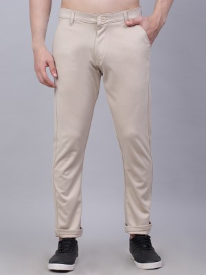 JAINISH Tapered Men Cream Trousers